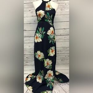 MISSLOOK Navy Halter Maxi Dress